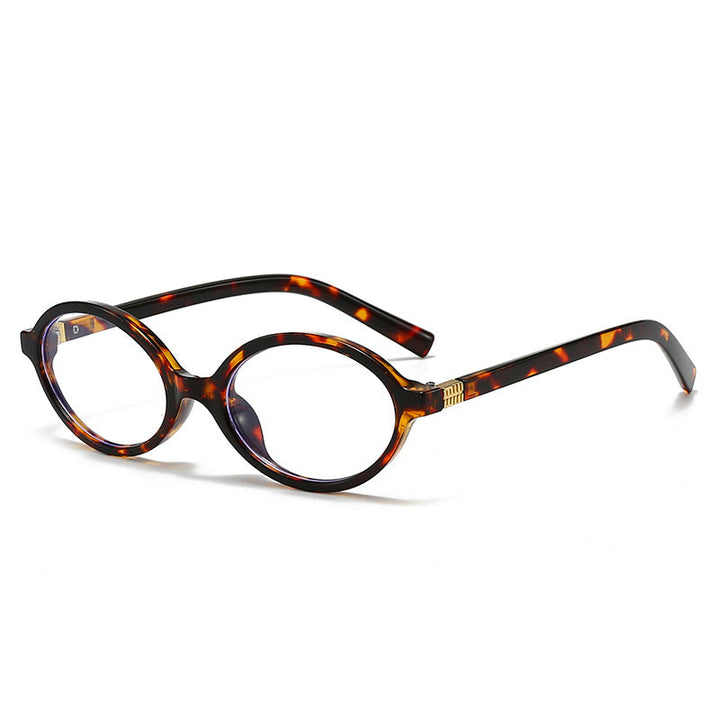Women's fashionable oval glasses with golden accents Kalsten
