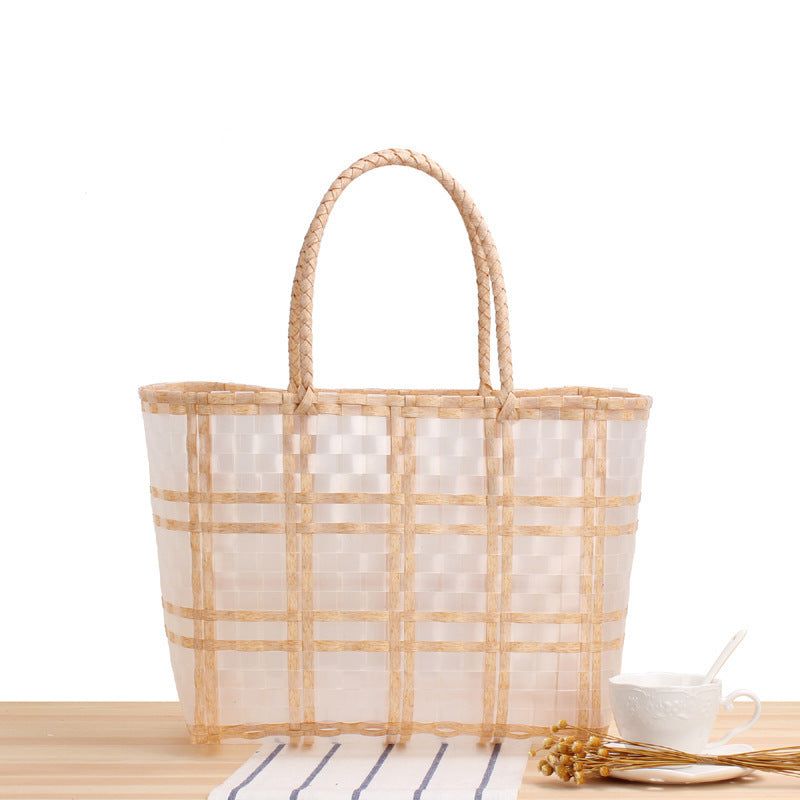 Stylish Transparent Shopping Bag Made of Woven Material Kalsten