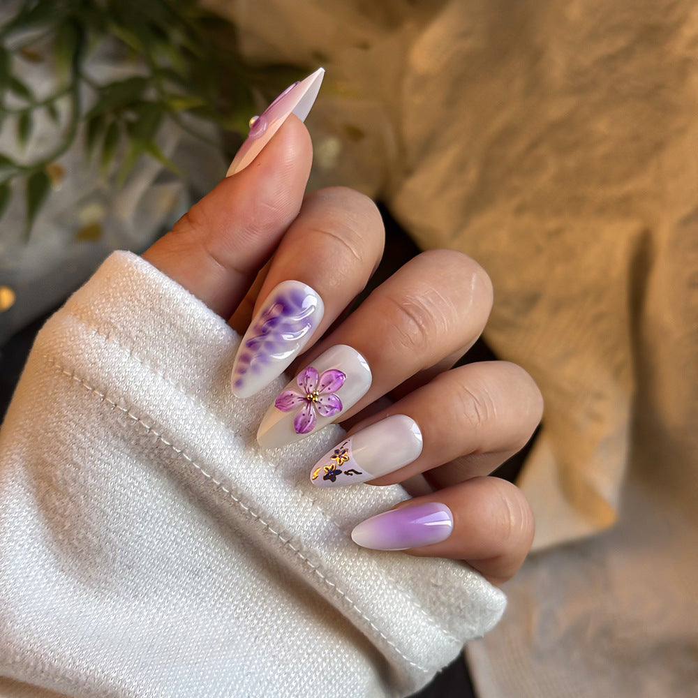 Artistic Floral-Embellished Press-On Nails Kalsten