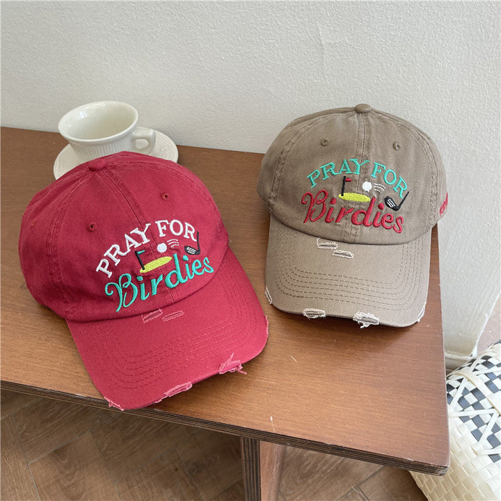 Women's Casual Distressed Embroidered Baseball Cap Kalsten