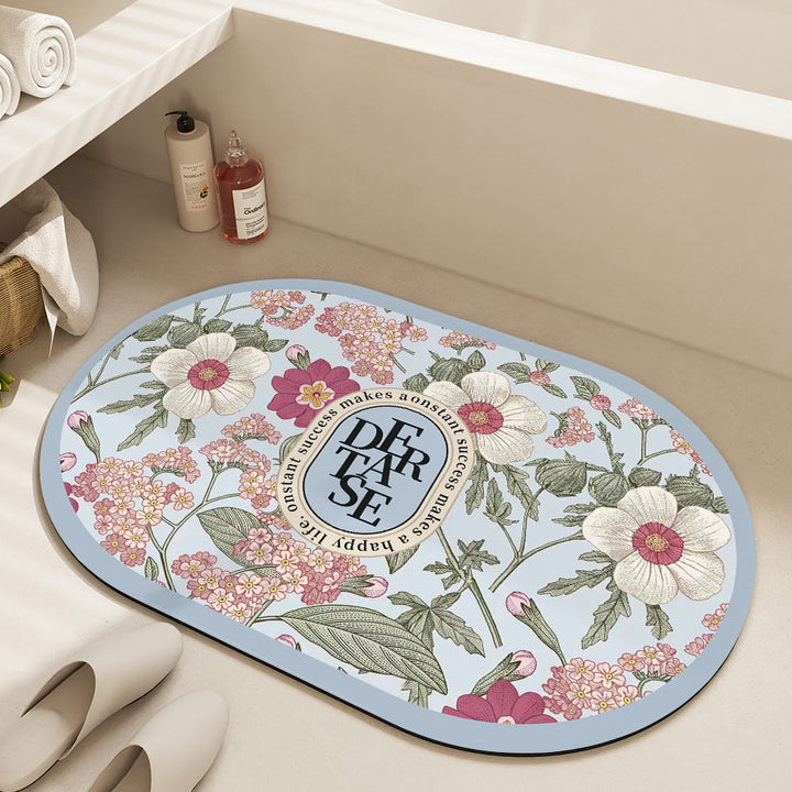 Oval Floral Bath Mat Kalsten