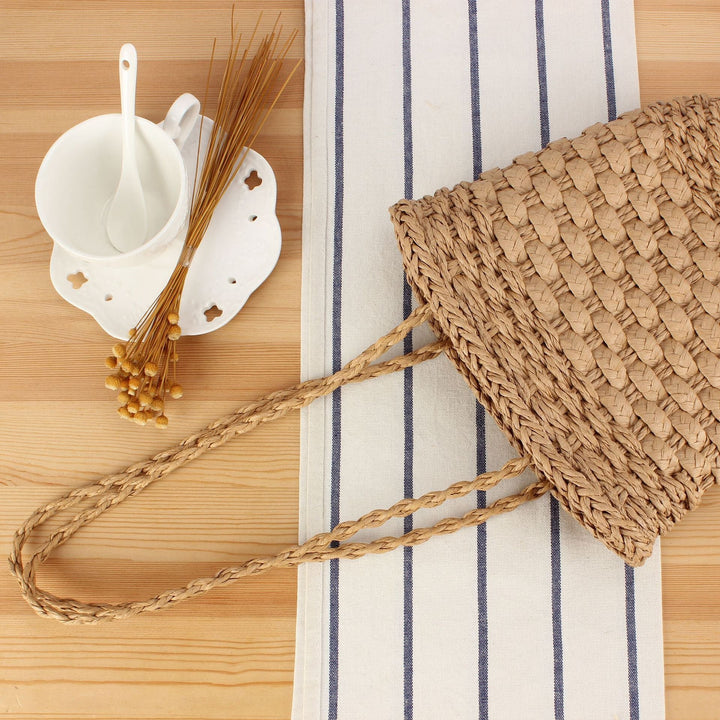 Braided natural material tote bag Kalsten