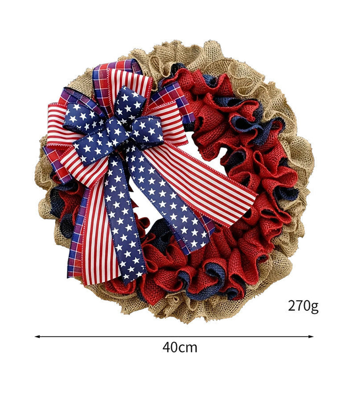Unisex nan rustic burlap spring wreath with daisy ornament and gingham bow Kalsten