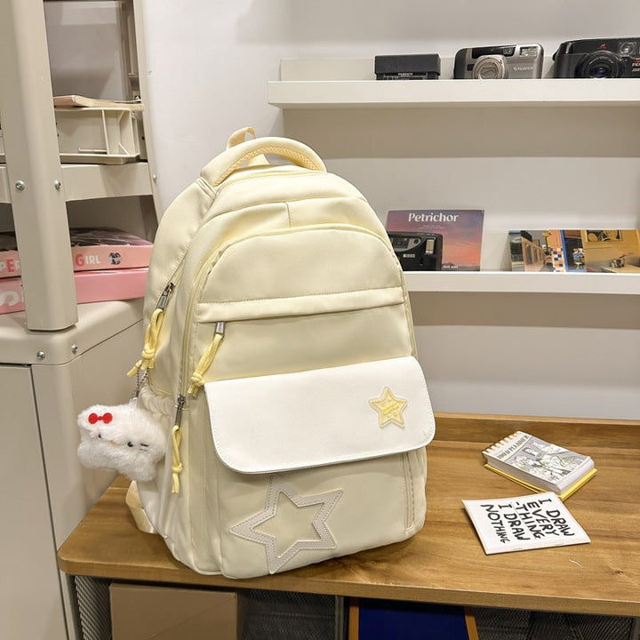 Cute Casual Star-Embellished School Backpack
