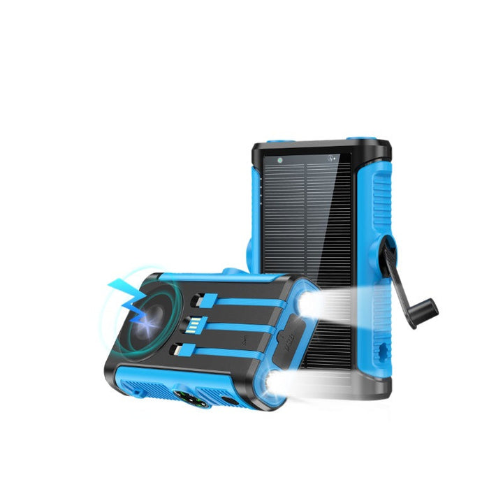 Portable solar battery with integrated hand crank charger Kalsten