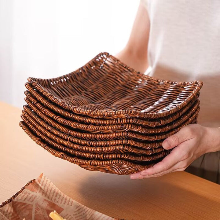 Unisex Elegant Rattan Serving Plate Kalsten