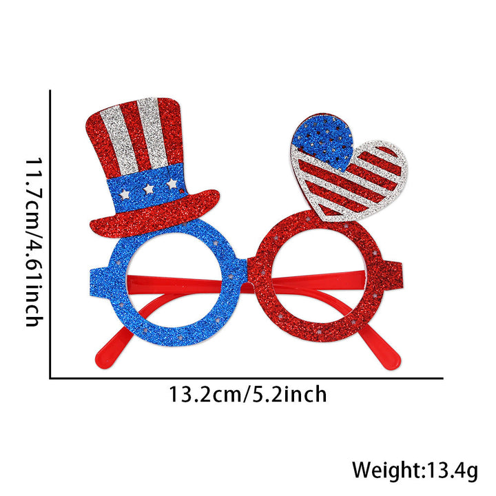 Unisex nan party glasses with USA glitter attachment and round frame Kalsten
