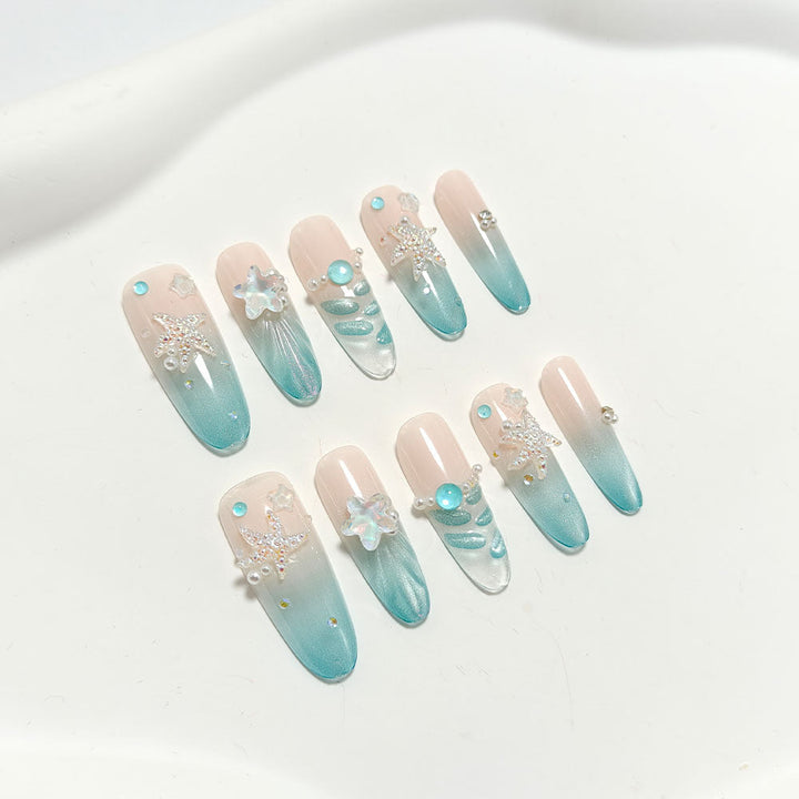 Artificial nails with glittering summer design Kalsten