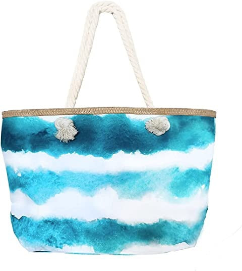 Large tote bag with tropical leaf design Kalsten