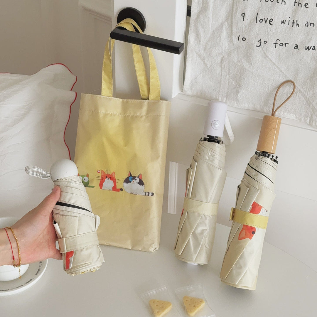 Ladies Folding Umbrella with Loving Animal Designs Kalsten