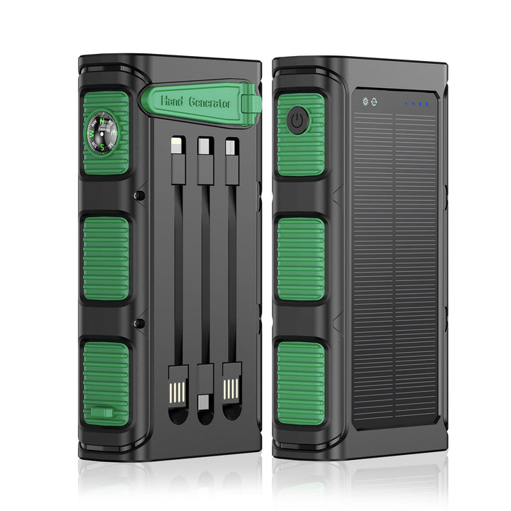 Portable Solar Power Bank With Qi Charging Function And Integrated Flashlight Kalsten