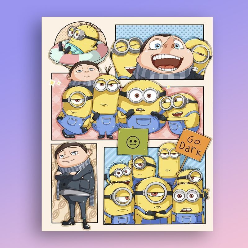 Cartoon Character Sticker Art Print Kalsten