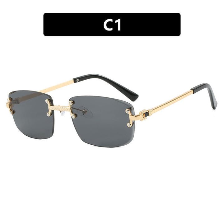 Women's elegant square sunglasses with transparent lenses and high-quality metal frame Kalsten