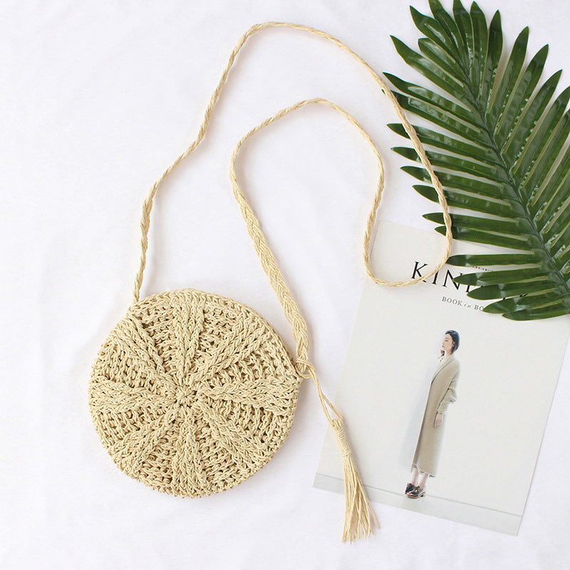 Leather Shoulder Bag Made of Braided Natural Material Kalsten