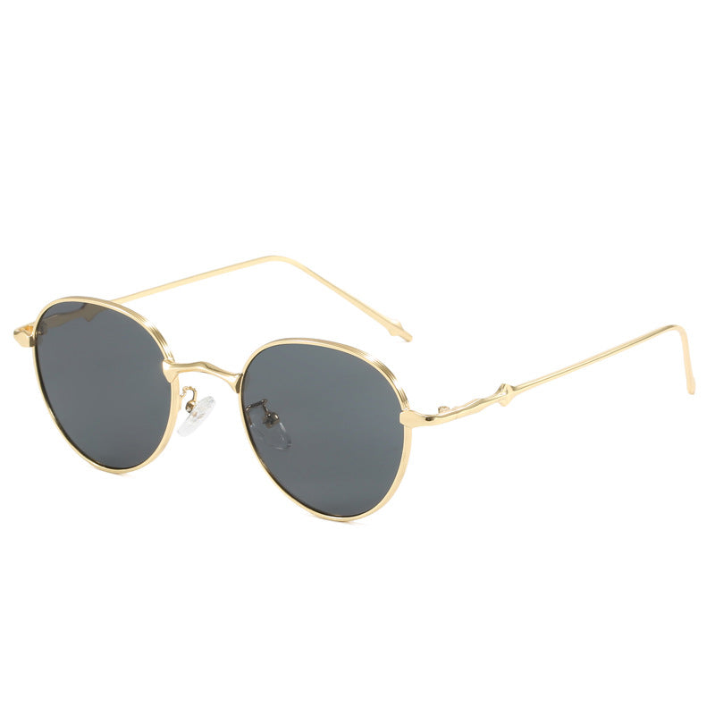 Ladies elegant round sunglasses with stylish metal frame Kalsten