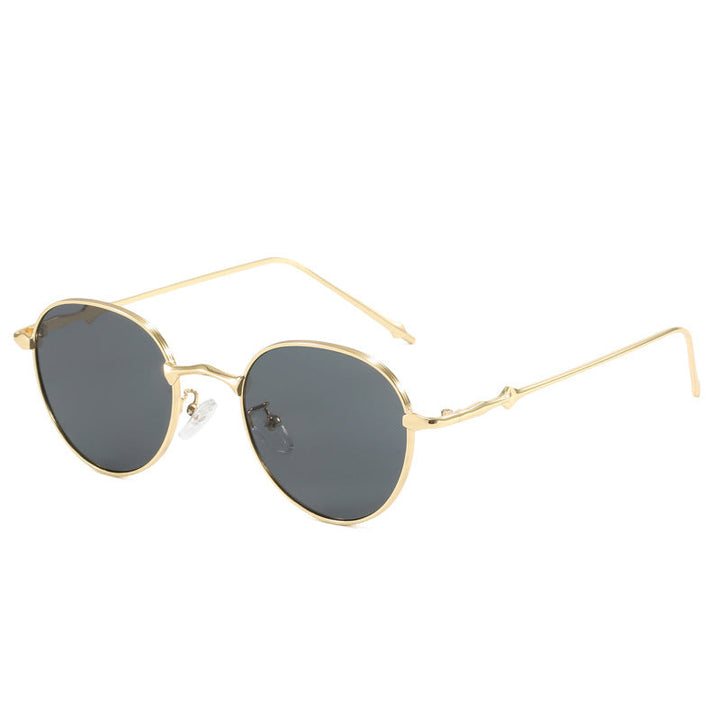 Ladies elegant round sunglasses with stylish metal frame Kalsten