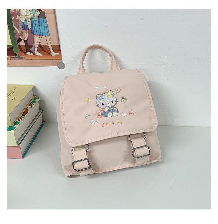 Cute Character Embroidered Backpack