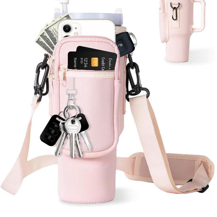 Ladies trendy and sparkling drinking bottle with shoulder bag Kalsten