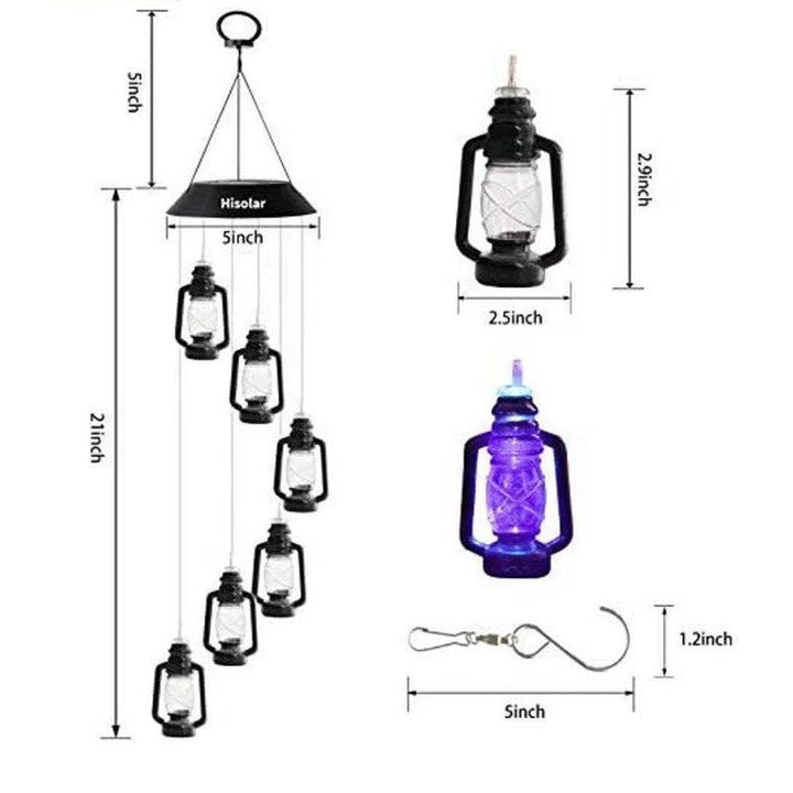 Solar-Powered Hanging Hummingbird LED Wind Chime With Color-Changing RGB Acrylic Birds And Weatherproof Top Kalsten