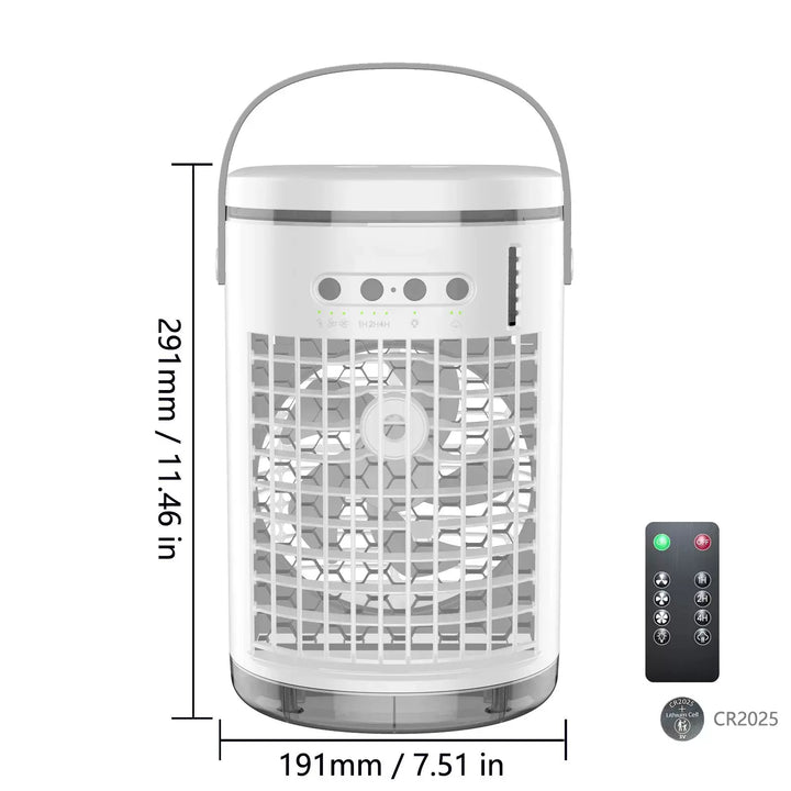 Unisex one size compact portable evaporative air cooler with USB power remote control LED mood light Kalsten