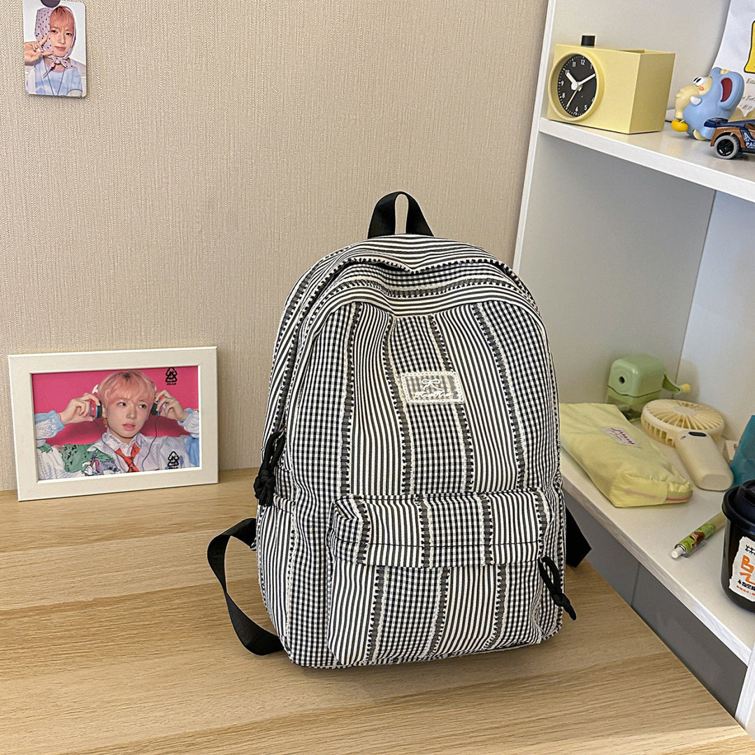 Casual Striped Backpack