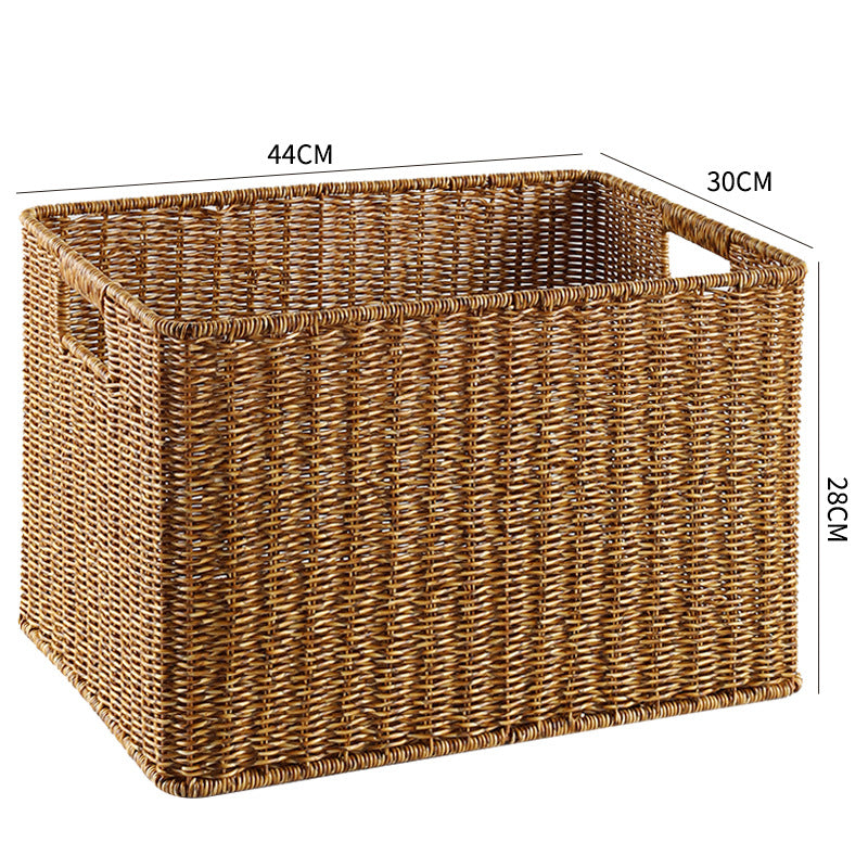 Handcrafted Rectangular Wicker Storage Bin Kalsten