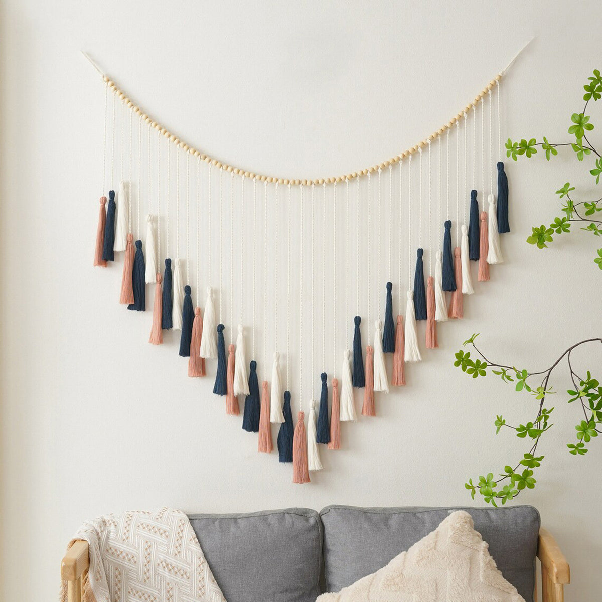 Decorative Macrame Wall Hanging with Tassels Acalora