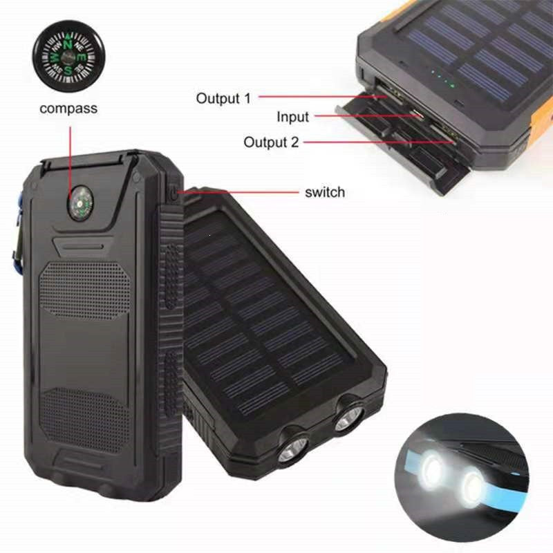 Solar-powered power bank with impact-resistant design and integrated carabiner Kalsten