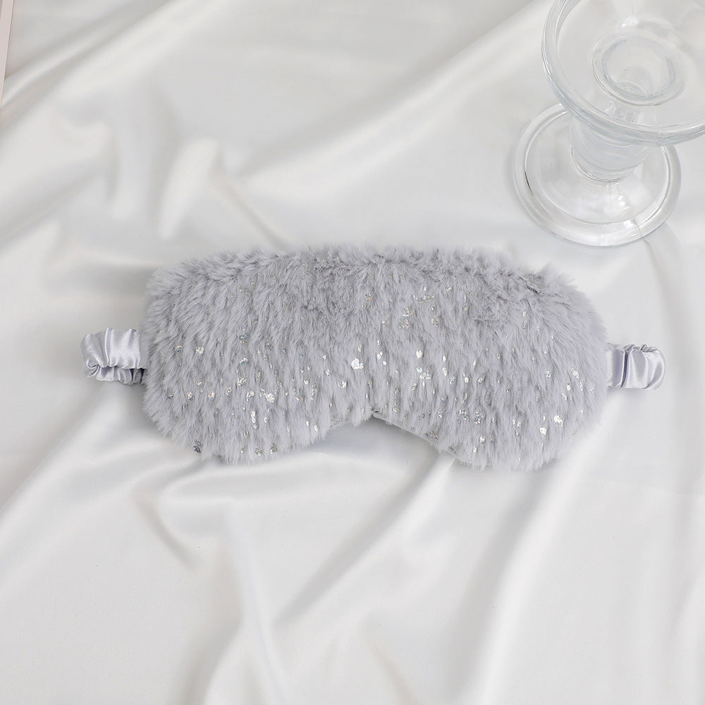 Unisex soft eye mask made of faux fur with festive motif embossing Kalsten