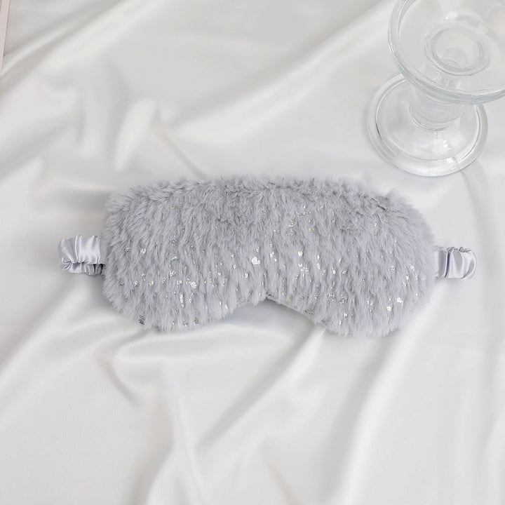 Unisex soft eye mask made of faux fur with festive motif embossing Kalsten