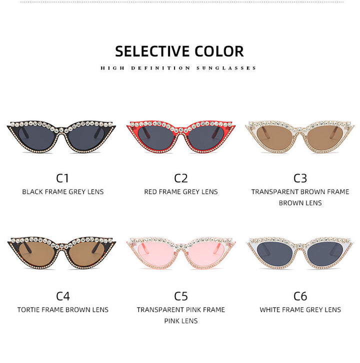 Women's extravagant cat-eye sunglasses with glamorous crystal embellishments Kalsten