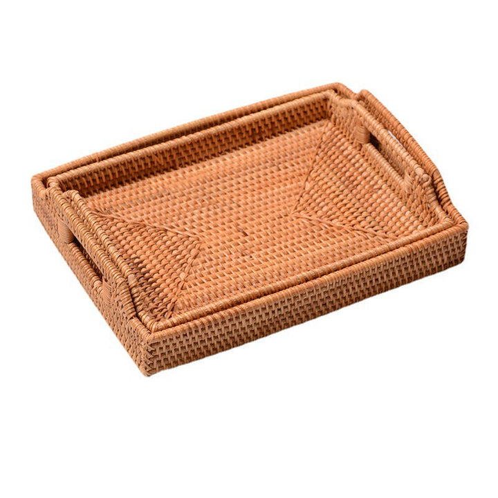 Women's rectangular serving tray made of woven natural material Kalsten
