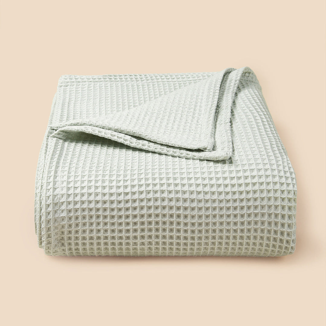 Textured Waffle Weave Throw Blanket kalsten