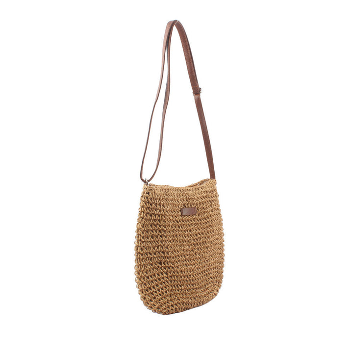 Shoulder bag made of handwoven natural material with adjustable shoulder strap Kalsten