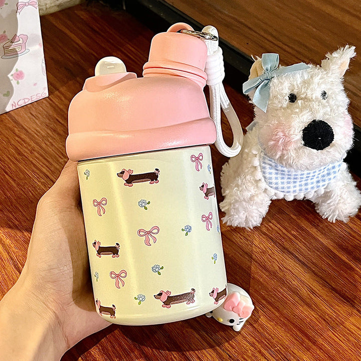 Women's Insulated Water Bottle with Playful Bear Design Kalsten