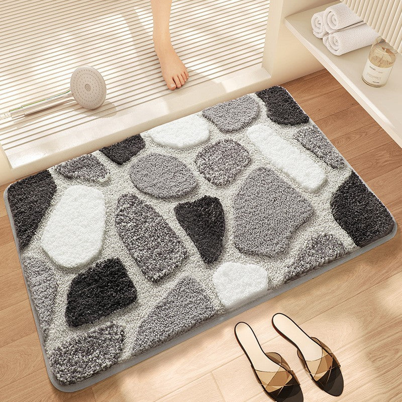 Textured Stone Pattern Bathroom Mat Kalsten