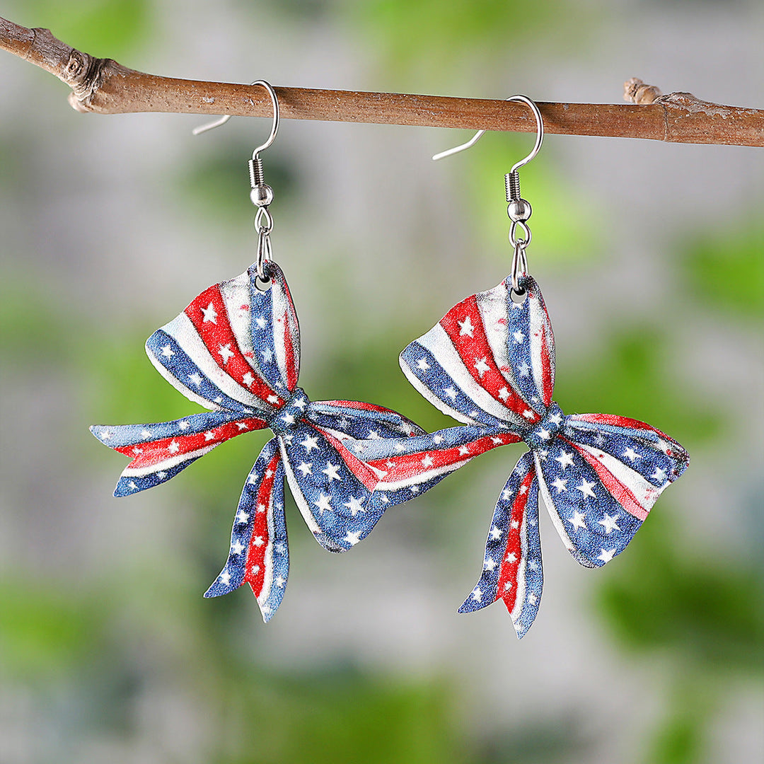 Ladies leather boot charm earrings made of lightweight wood with fish hook closure Kalsten