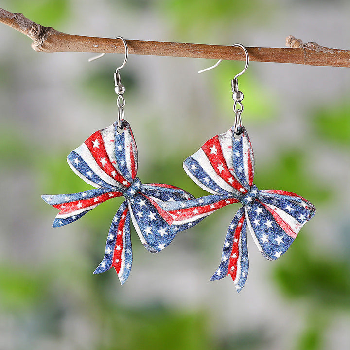 Ladies leather boot charm earrings made of lightweight wood with fish hook closure Kalsten