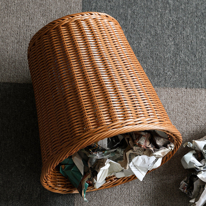 Decorative Woven Waste Basket Kalsten