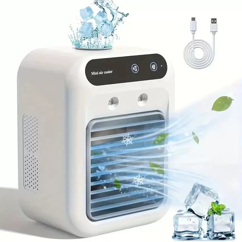 Unisex One Size Personal Desktop Evaporator Micro Cooler with Top Fill Ice Reservoir Adjustable Multi-Angle Air Outlets Whisper Quiet USB Fan Kalsten