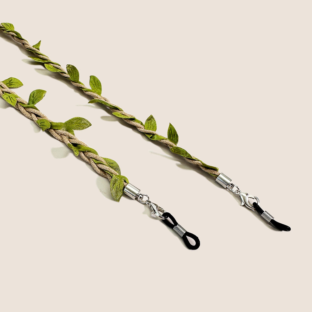 Decorative Leaf-Accented Eyewear Chain Kalsten