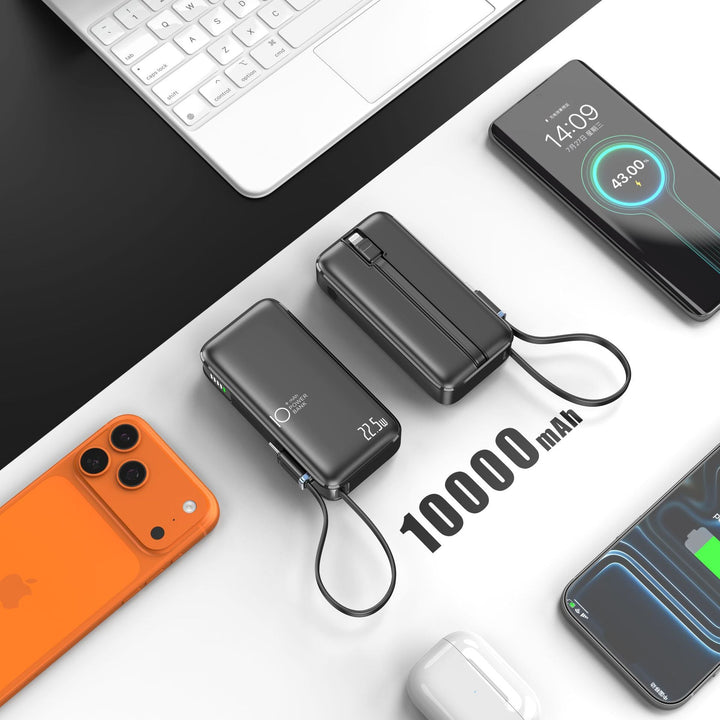 Portable power bank with fast USB-C charging function and integrated LED display Kalsten
