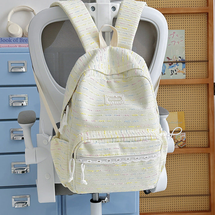 Casual Textured School Backpack
