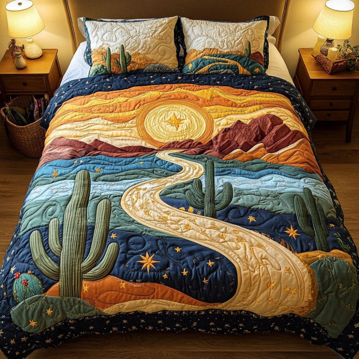 Quilted Ocean Wave Microfiber Comforter Set With Matching Shams And Plush Hypoallergenic Fill