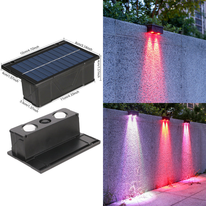 Outdoor Solar RGB Wall-Mounted Accent Lights With Dual-Beam Waterproof Design Kalsten
