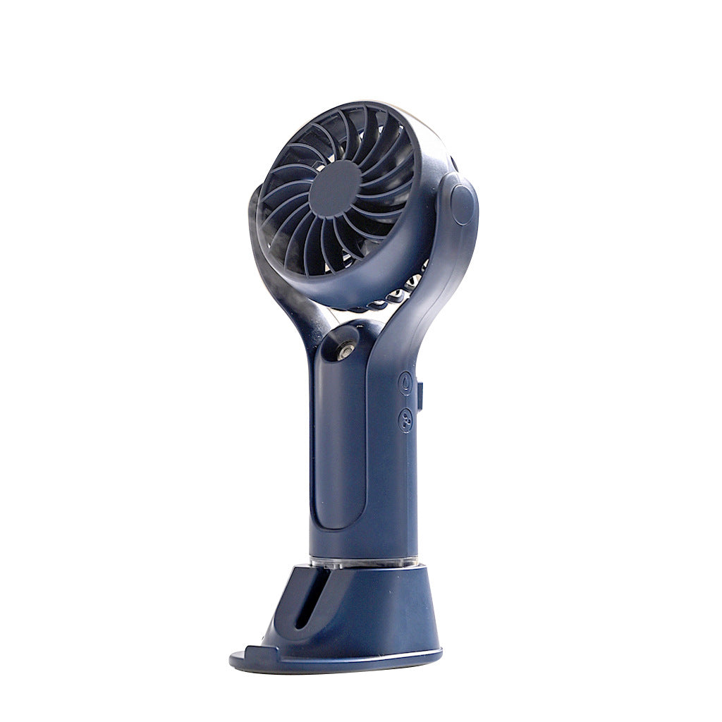Unisex portable handheld fan with tiltable head, foldable stand and USB charging station Kalsten