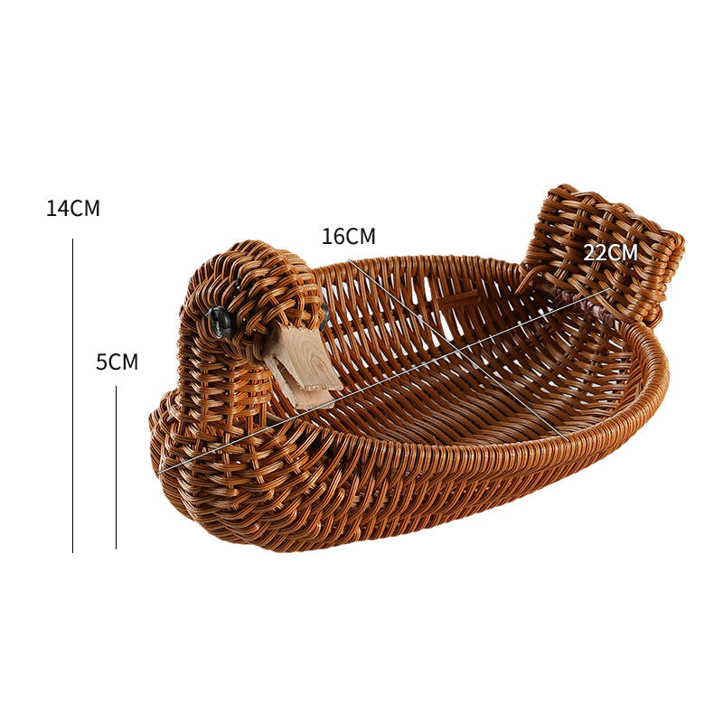 Decorative Woven Duck-Shaped Storage Basket Kalsten