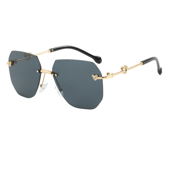 Ladies stylish oversized sunglasses with faceted frame Kalsten