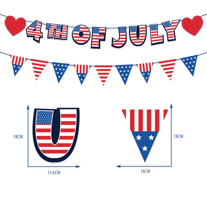 Unisex nan multi-piece hanging spiral garlands with patriotic USA cardboard pendants for party decoration Kalsten