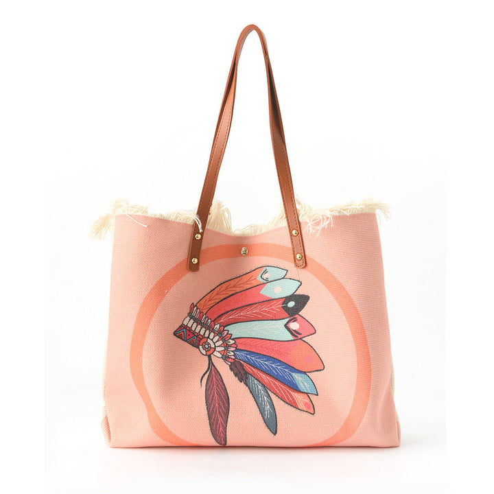 Beach bag with Unique Feather Design Kalsten